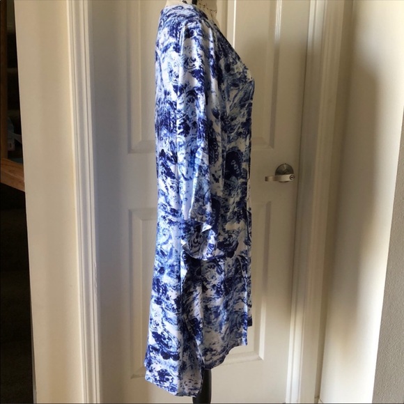 BNWT JW Styles Open Front Blue & White Cardigan - Picture 5 of 8